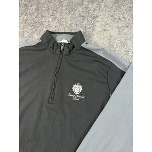 Trump National Doral Ashworth Mens Medium Quarterzip Pullover Black Gray Golf